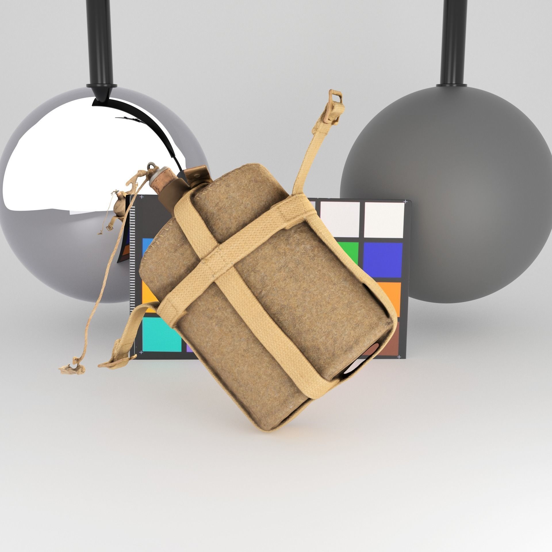 Military flask 37 Low-poly 3D model_1