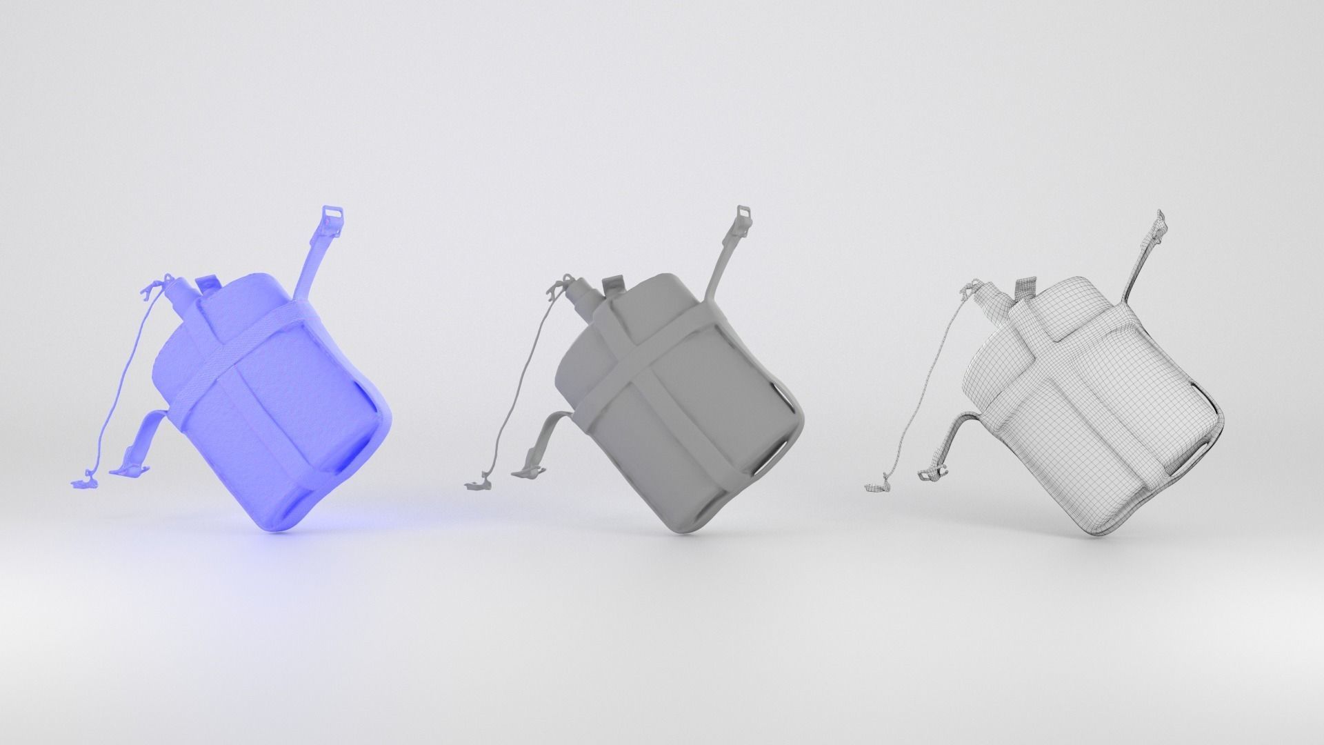 Military flask 37 Low-poly 3D model_3