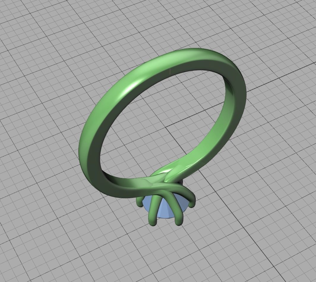Six Twisted prongs Engagement ring 3dmodel version3 3D print model_13