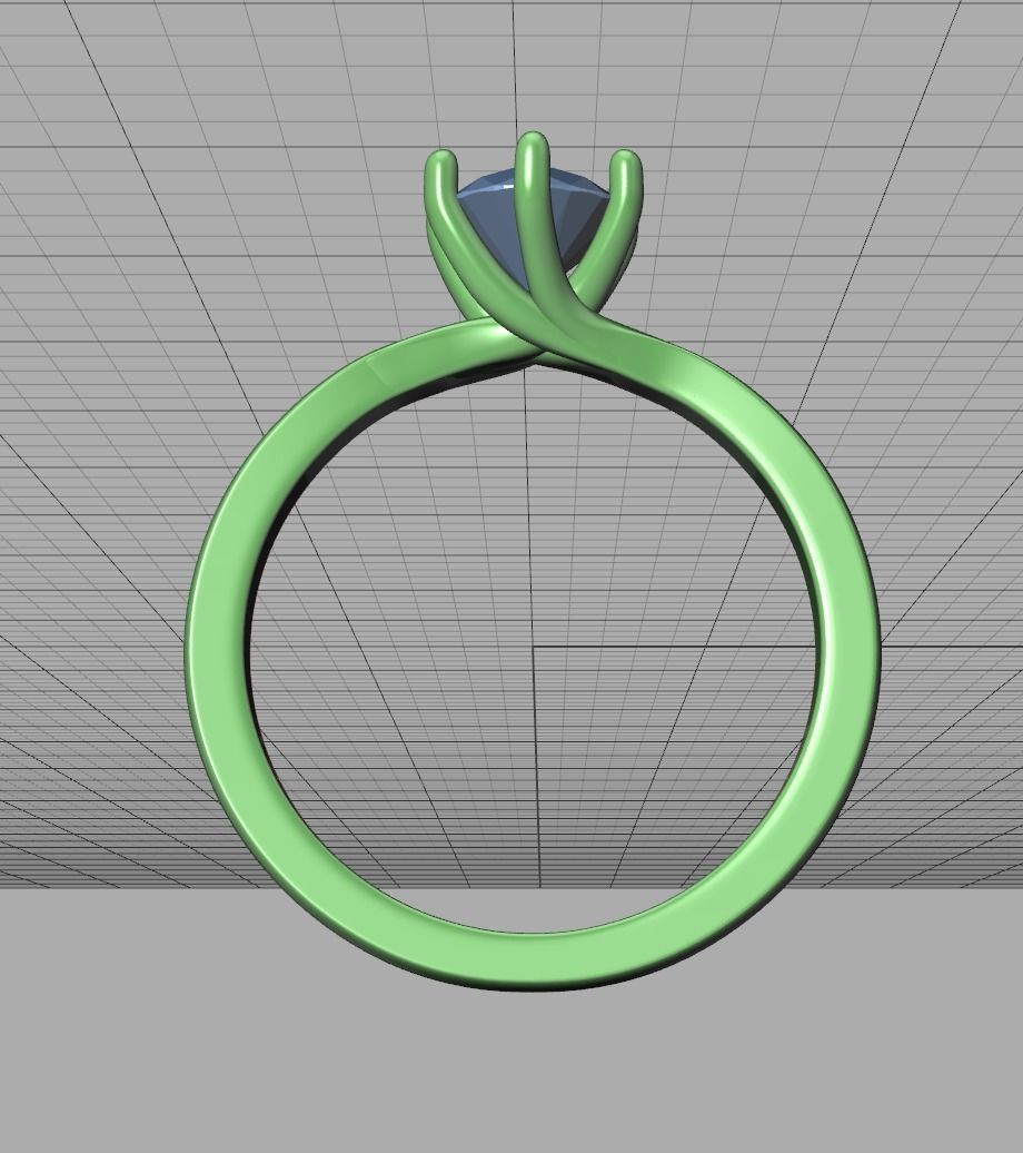 Six Twisted prongs Engagement ring 3dmodel version3 3D print model_12