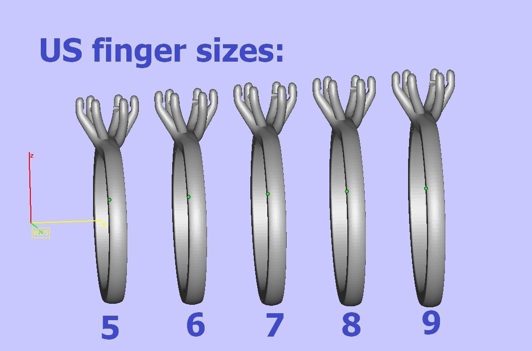 Six Twisted prongs Engagement ring 3dmodel version3 3D print model_15