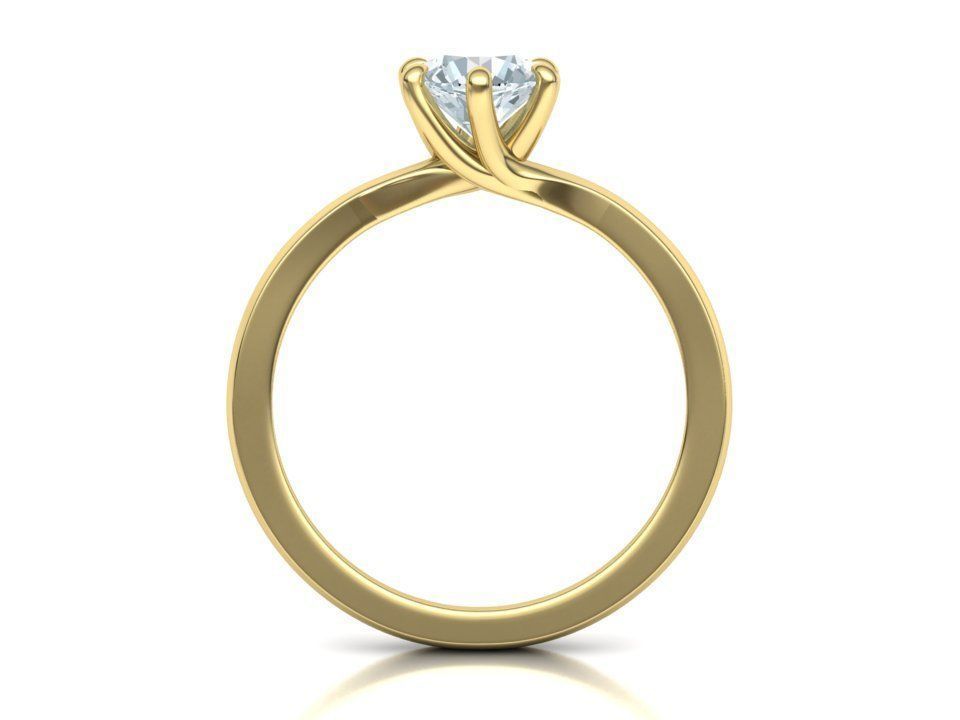 Six Twisted prongs Engagement ring 3dmodel version3 3D print model_8