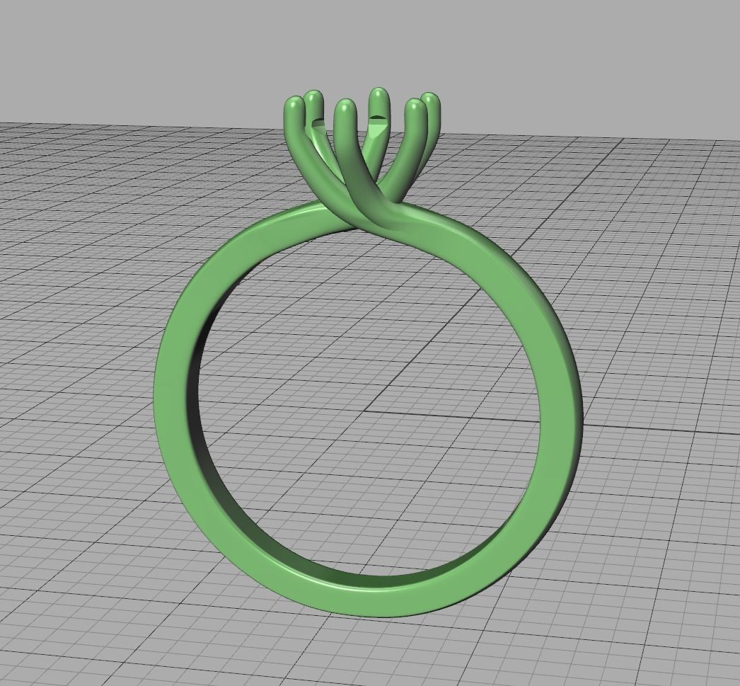 Six Twisted prongs Engagement ring 3dmodel version3 3D print model_14