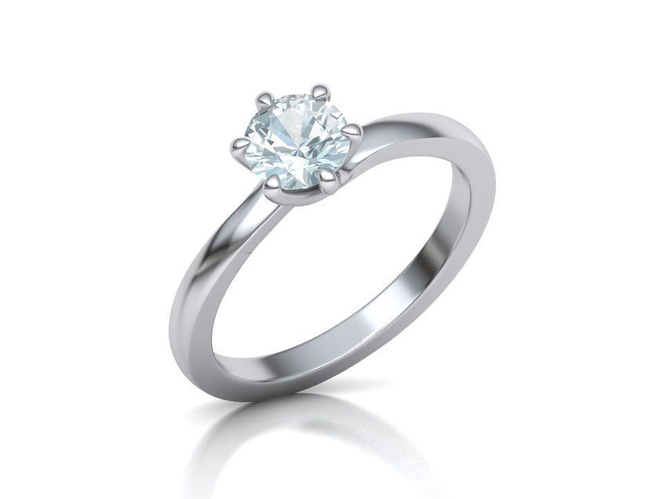 Six Twisted prongs Engagement ring 3dmodel version3 3D print model_4