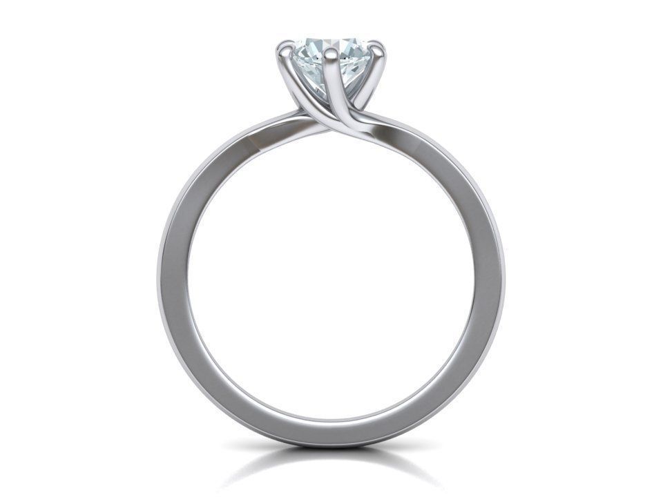 Six Twisted prongs Engagement ring 3dmodel version3 3D print model_7