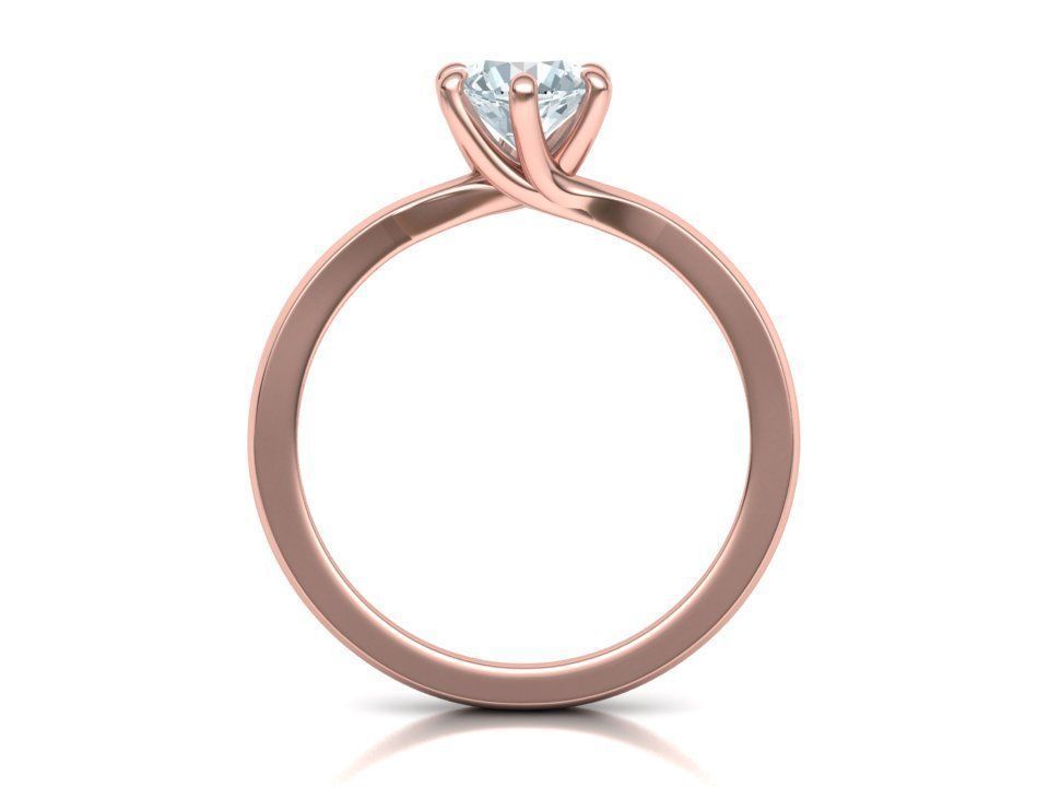 Six Twisted prongs Engagement ring 3dmodel version3 3D print model_9