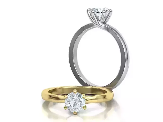 Six Twisted prongs Engagement ring 3dmodel version3 3D print model