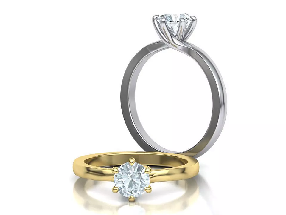 Six Twisted prongs Engagement ring 3dmodel version3 3D print model_0