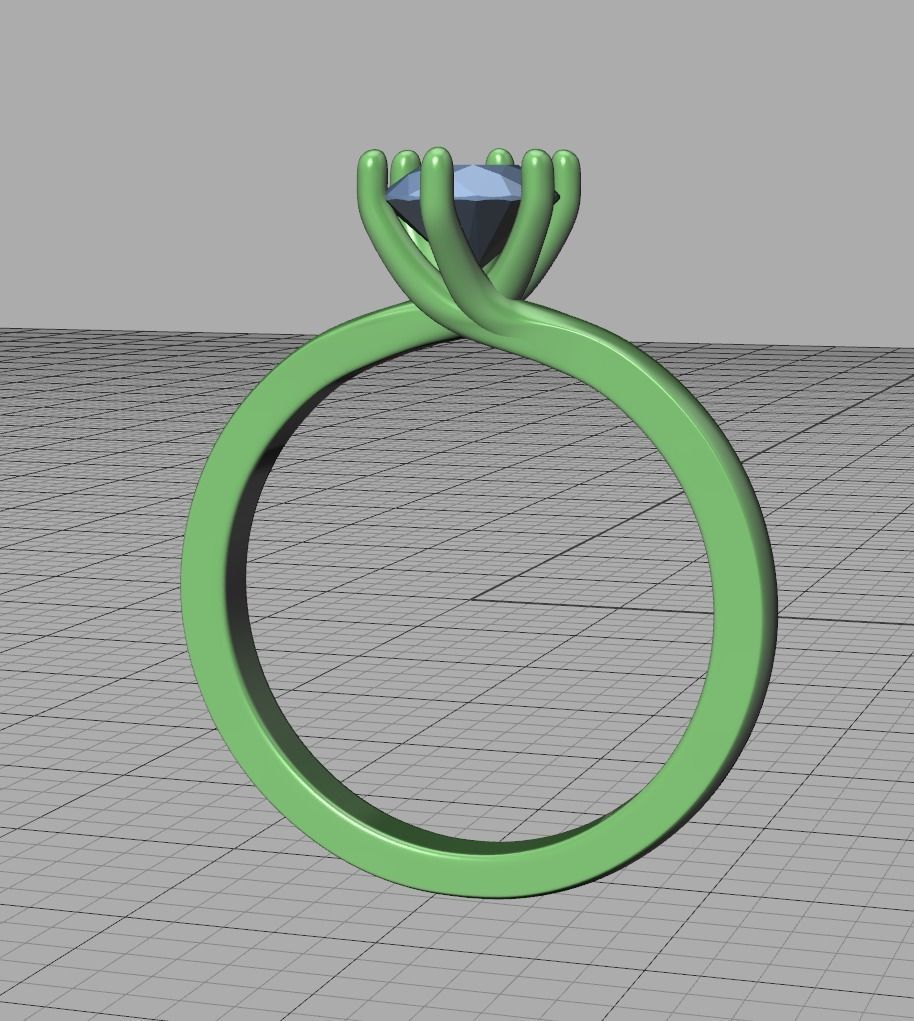 Six Twisted prongs Engagement ring 3dmodel version3 3D print model_11