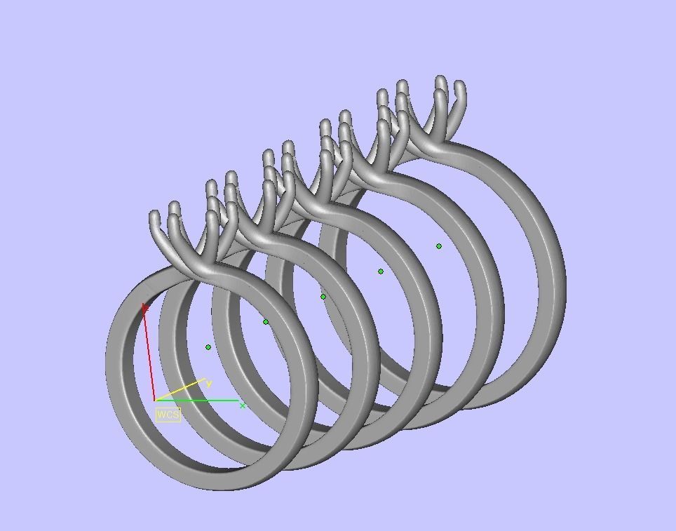 Six Twisted prongs Engagement ring 3dmodel version3 3D print model_16