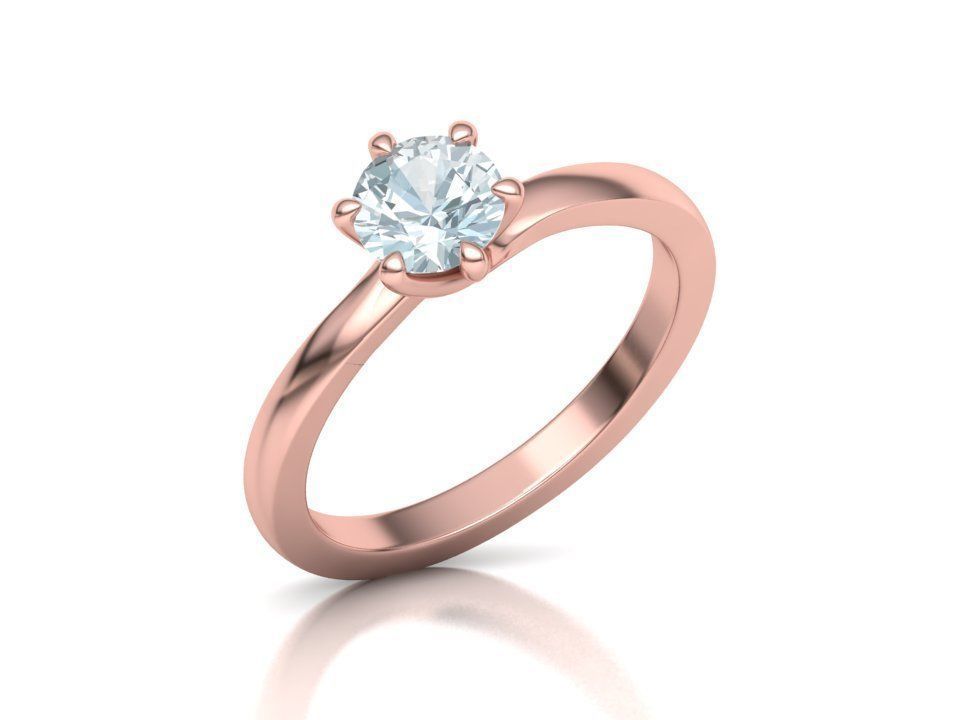 Six Twisted prongs Engagement ring 3dmodel version3 3D print model_6