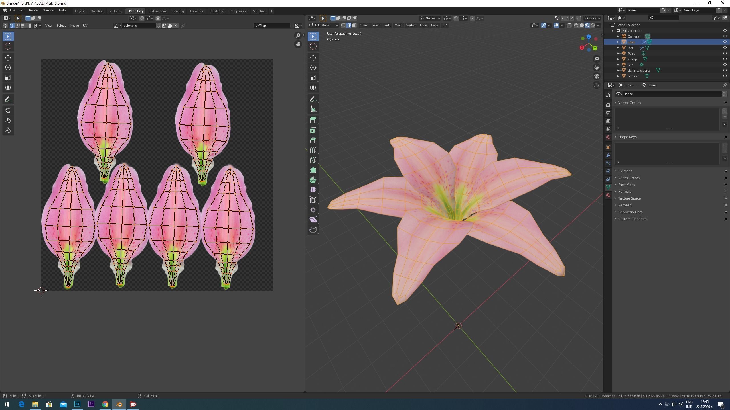 Lily flower 3D model_14