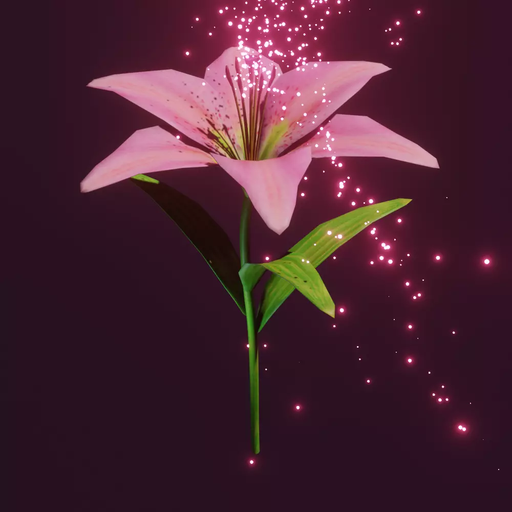 Lily flower 3D model_0