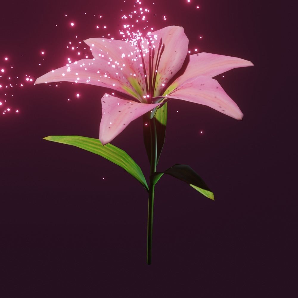Lily flower 3D model_3