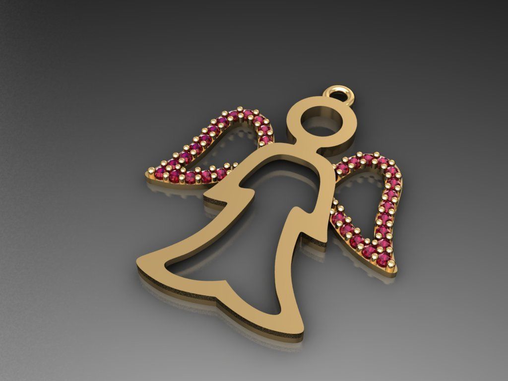 H114- Diamond Dragonfly Necklace 3D print model_2