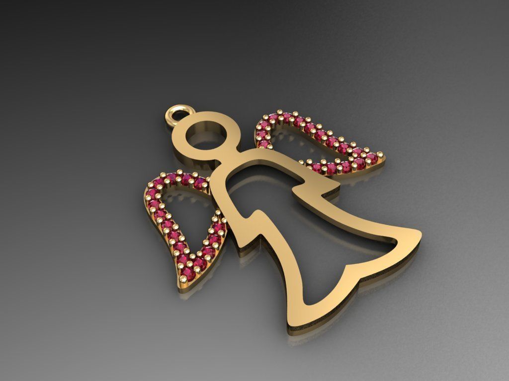 H114- Diamond Dragonfly Necklace 3D print model_1