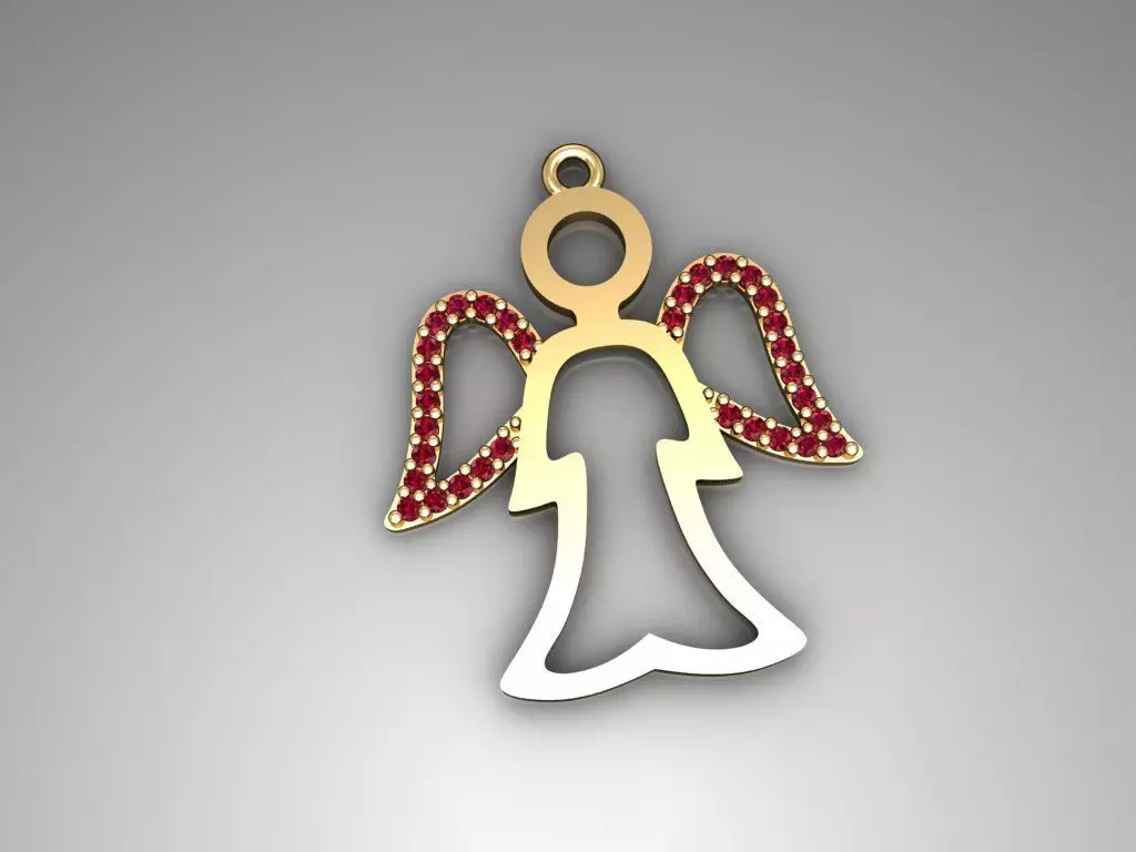 H114- Diamond Dragonfly Necklace 3D print model_0