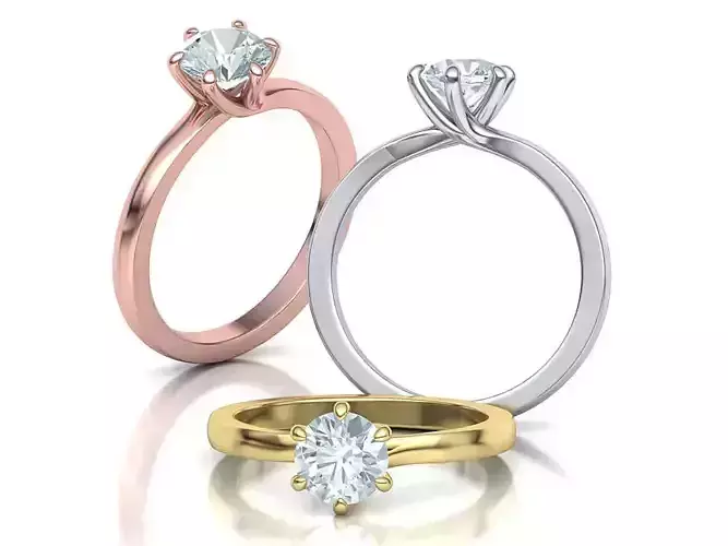 Six Twisted prongs Engagement ring 4rings collection 