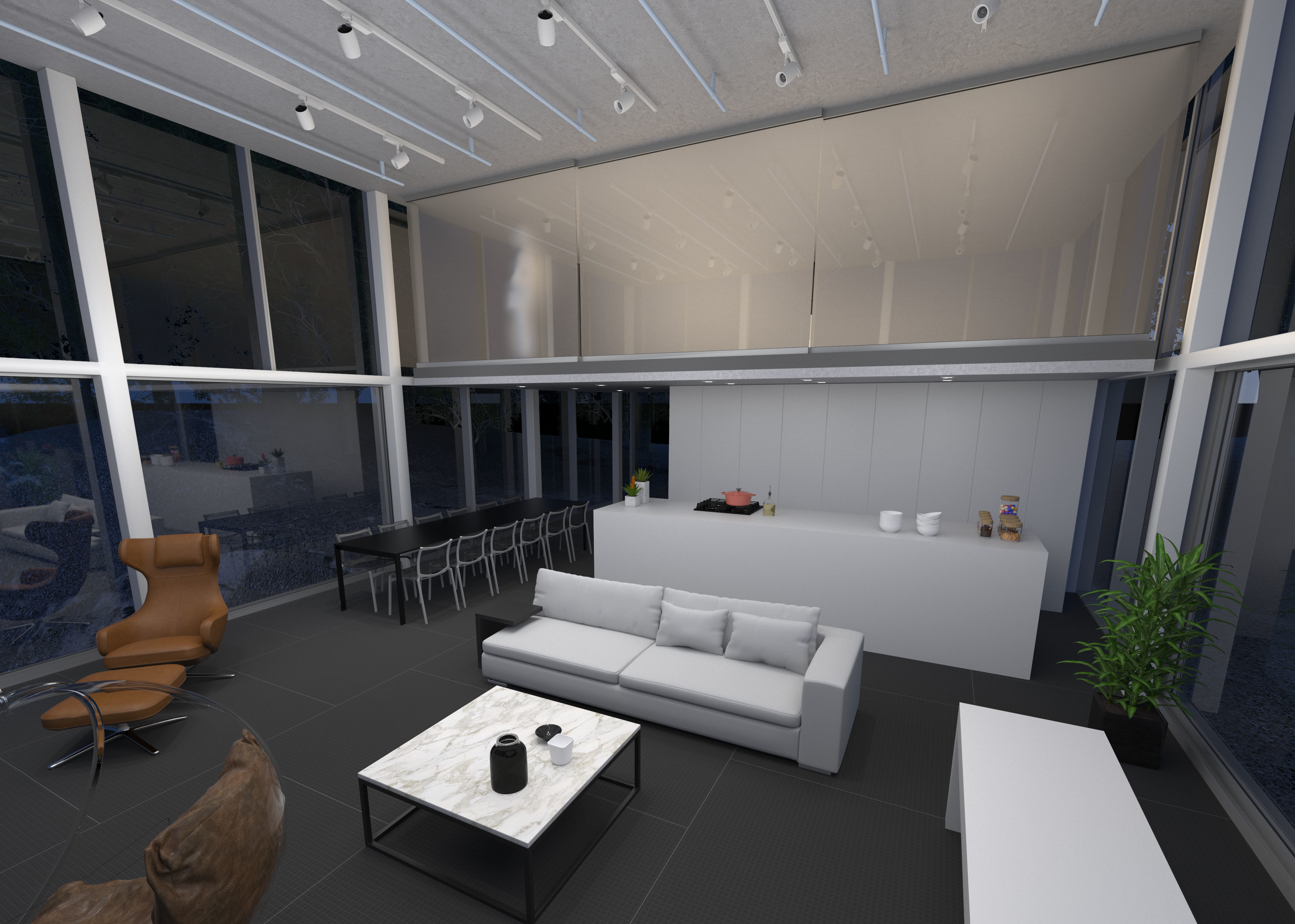 Glass House Escena Modelado 3D 3D model_2