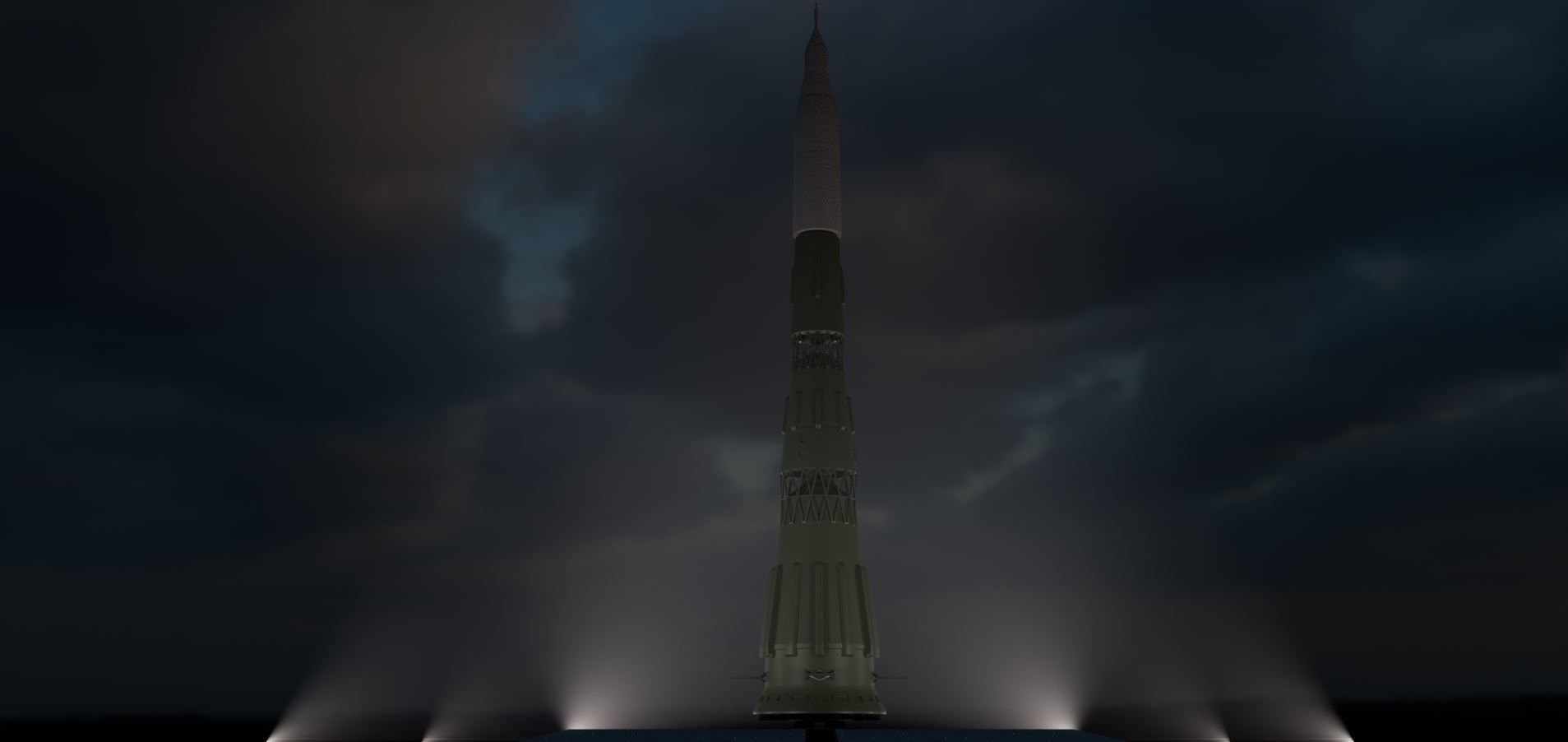 N1 Rocket Low-poly 3D model_6