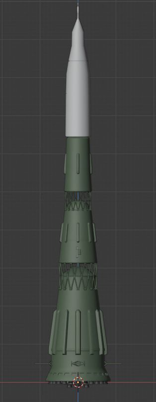 N1 Rocket Low-poly 3D model_8
