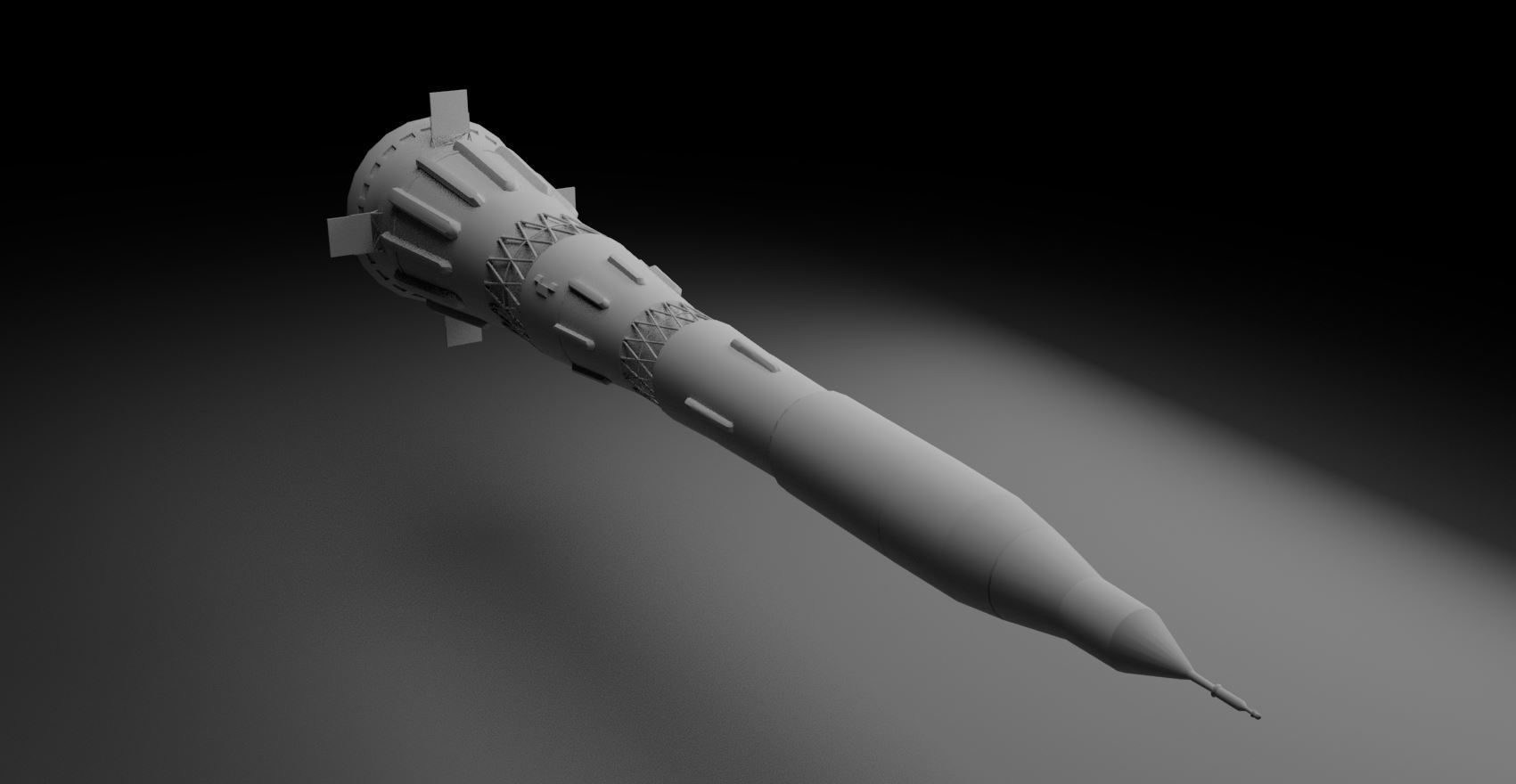 N1 Rocket Low-poly 3D model_2