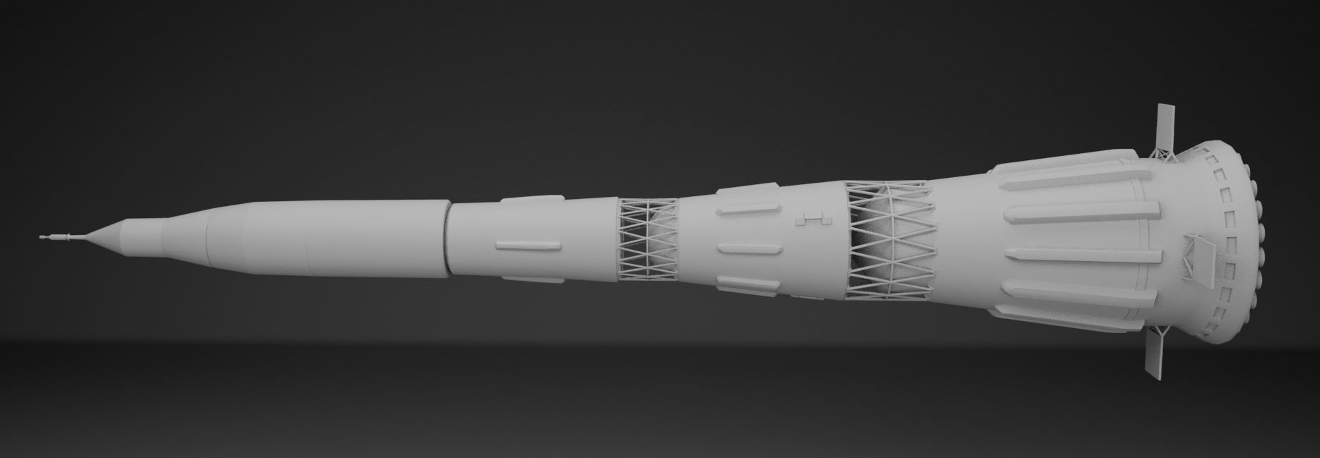 N1 Rocket Low-poly 3D model_1