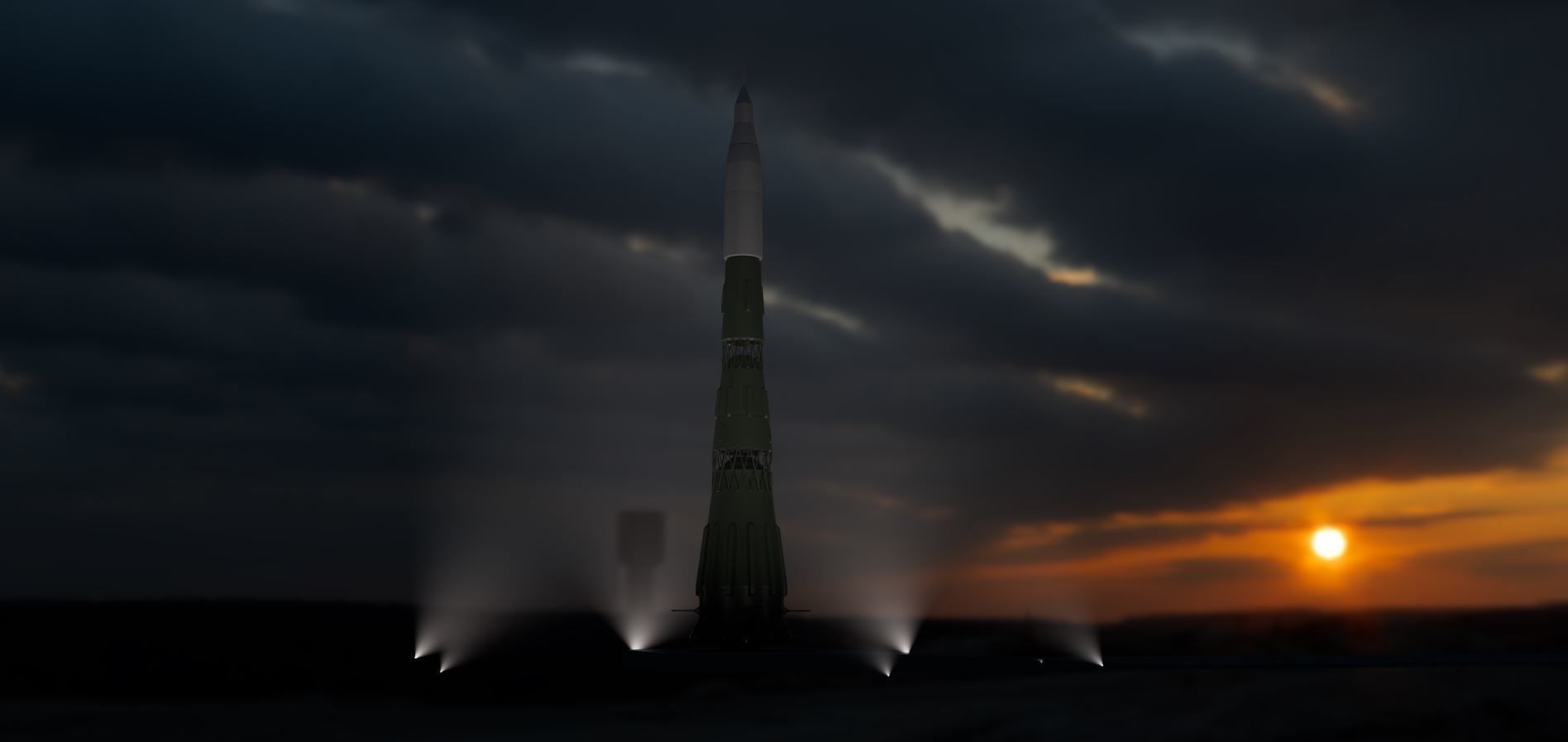 N1 Rocket Low-poly 3D model_5