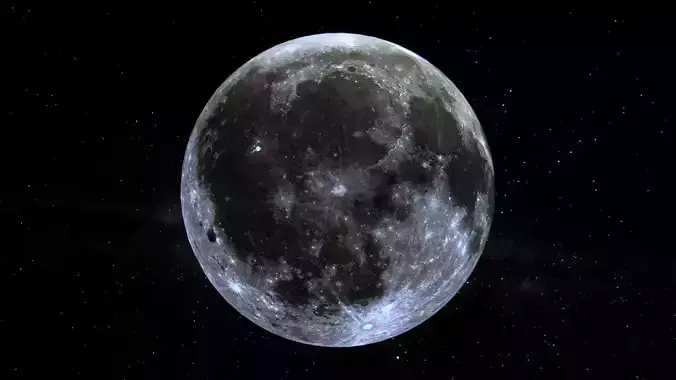 Photorealistic MOON LOW-poly 30K textures Game-ready asset Low-poly 3D model