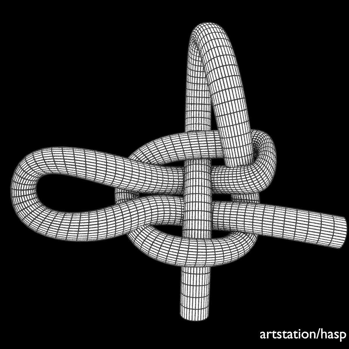 mooring hitch knot Low-poly 3D model