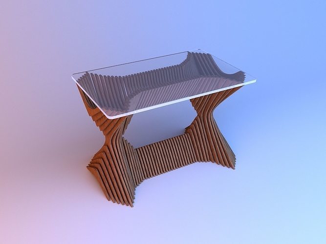 Parametric wood table 3D model