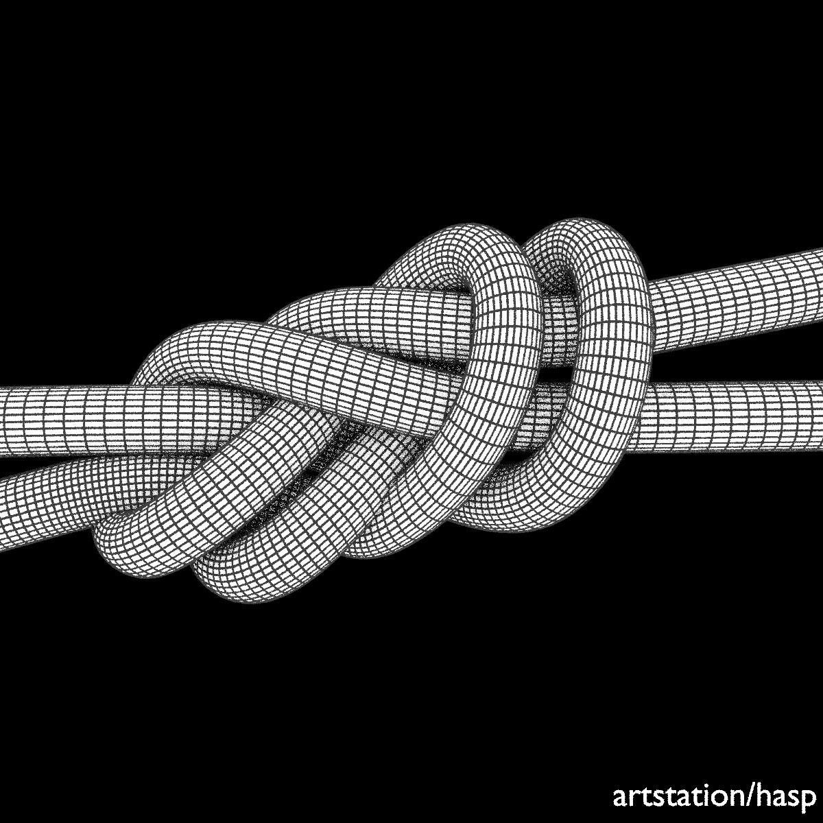 double figure 8 bend knot Low-poly 3D model