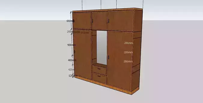 wooden wardrobe