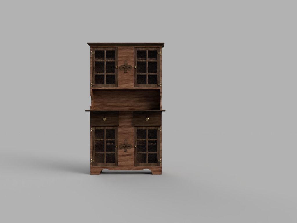 Cabinet wooden 3D print model_5