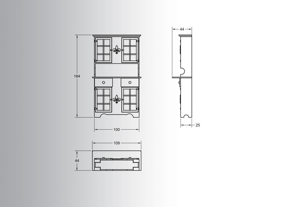 Cabinet wooden 3D print model_6