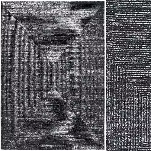Ellipse Hand-knotted Wool Rug Black