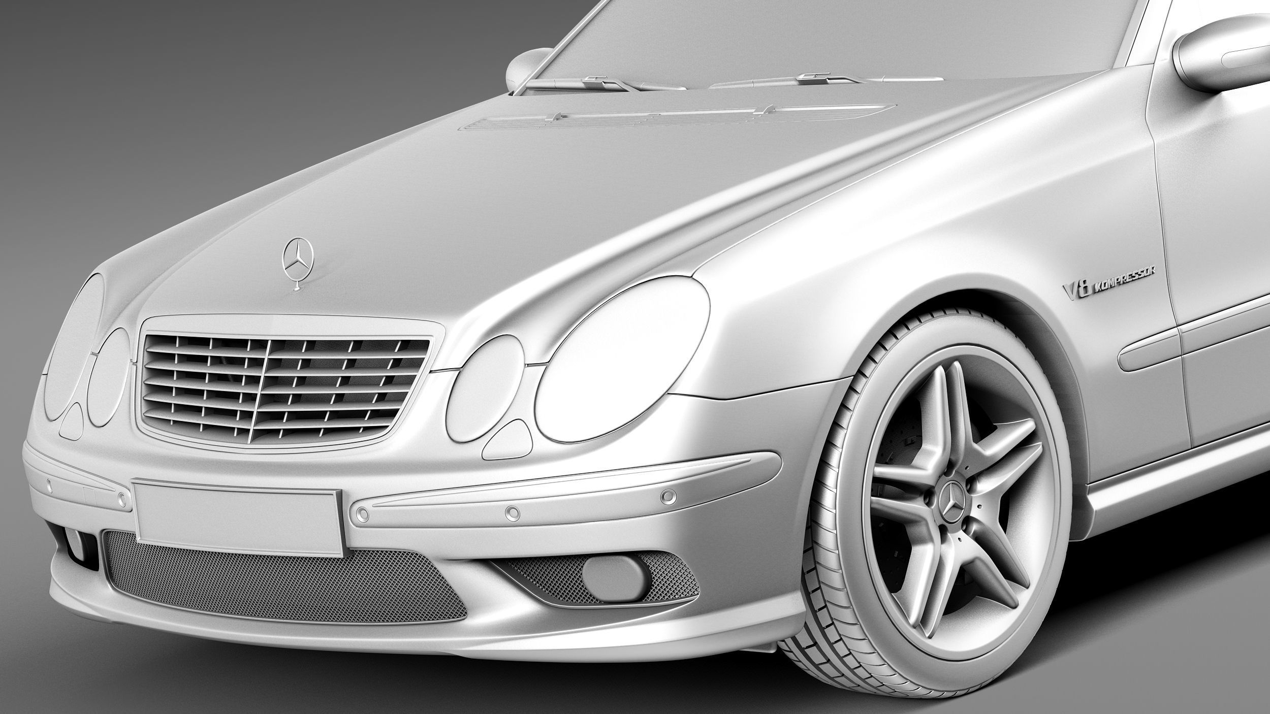 Mercedes Benz E55 Amg W211 2002 2009 3d Model Cgtrader