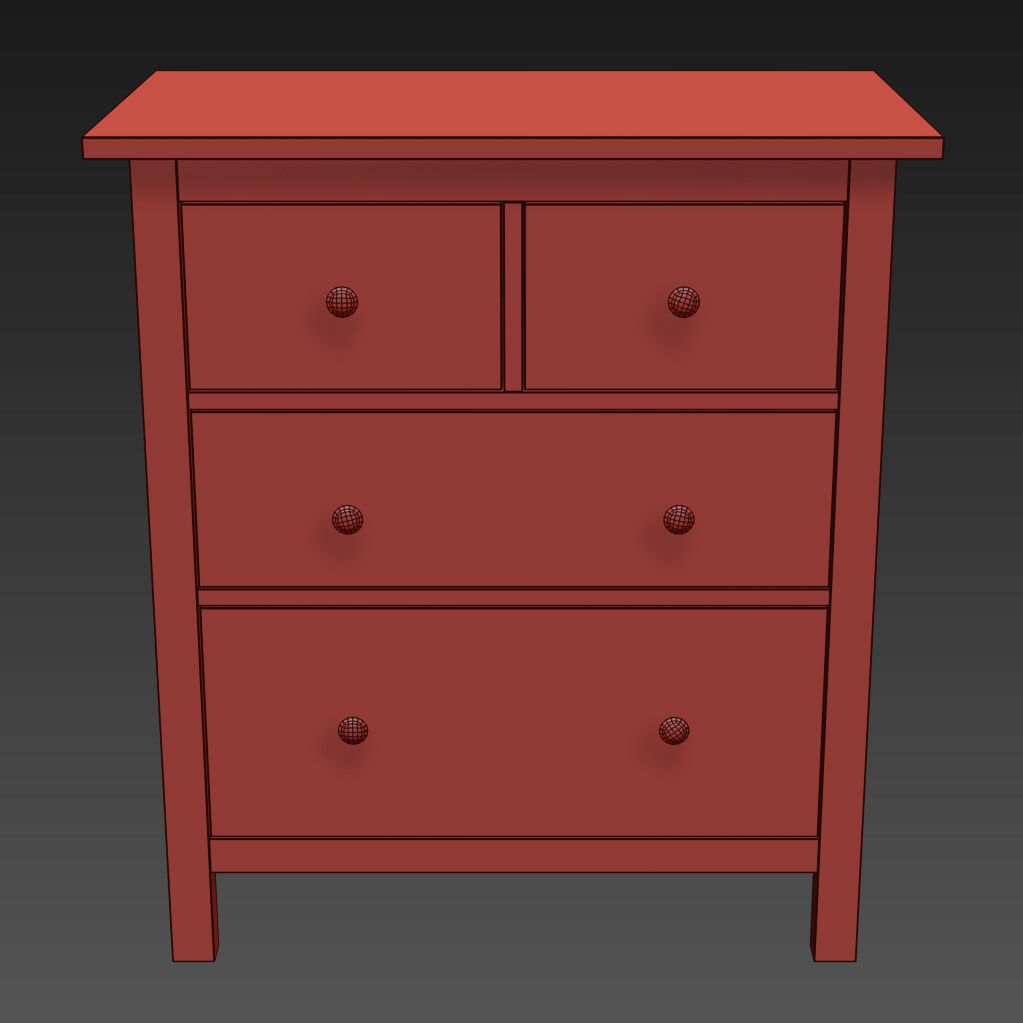 HEMNES 4-drawer chest 3D model_9