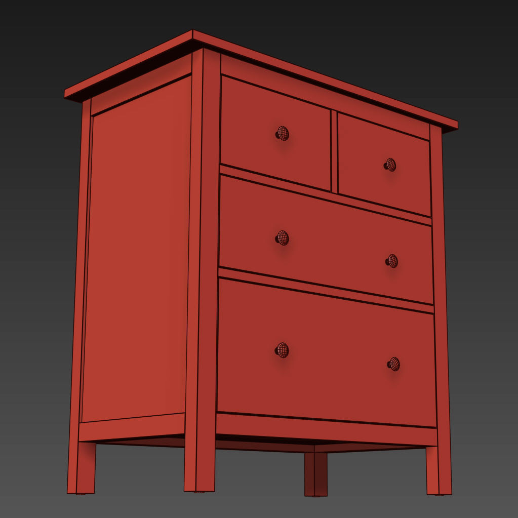 HEMNES 4-drawer chest 3D model_10