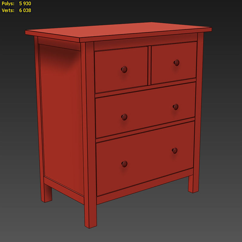 HEMNES 4-drawer chest 3D model_11