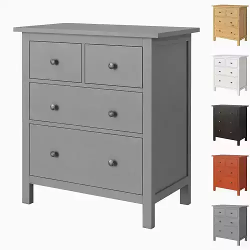 HEMNES 4-drawer chest 3D model