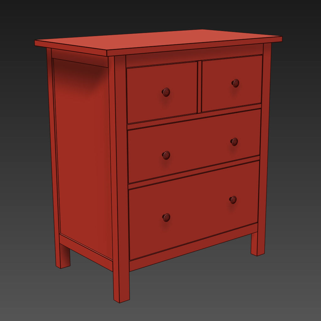 HEMNES 4-drawer chest 3D model_7
