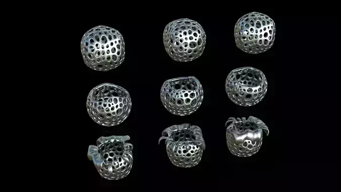 Sphere 3D print Model group of silver rings Free 3D print model