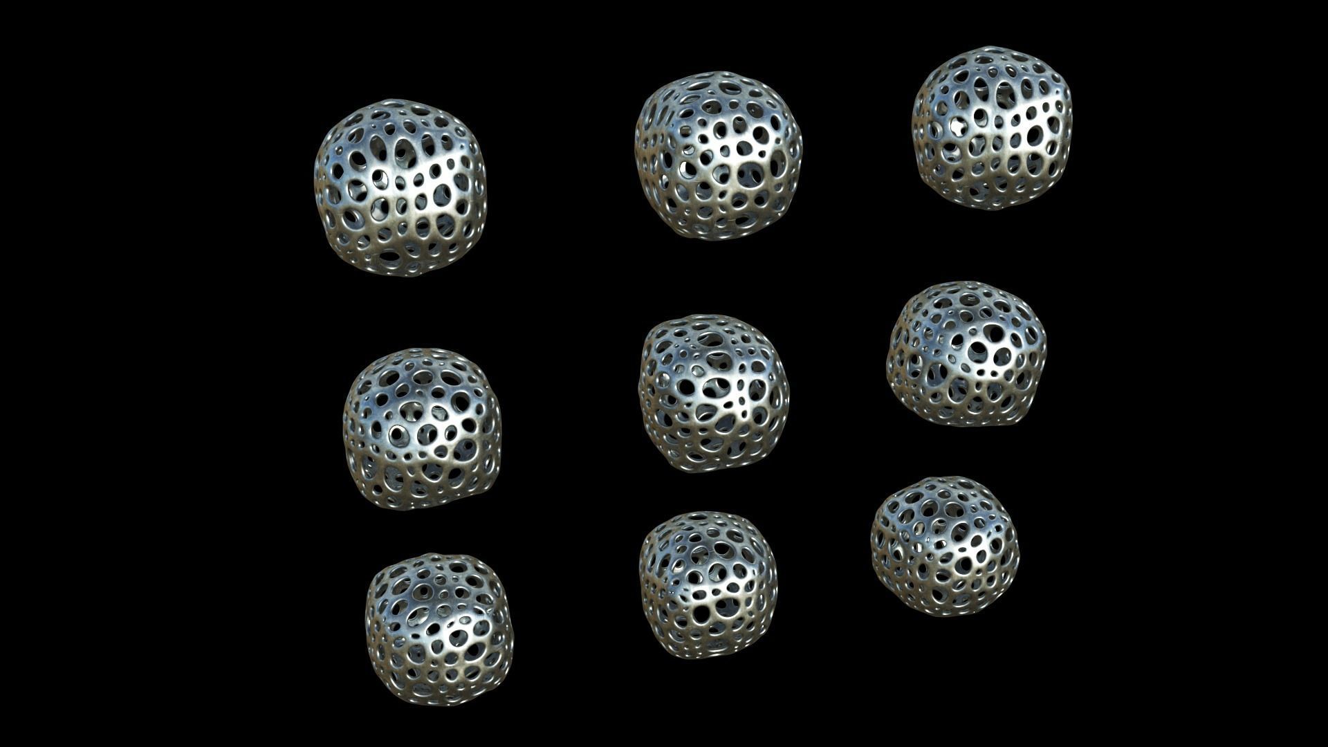 Sphere 3D print Model group of silver rings Free 3D print model_3