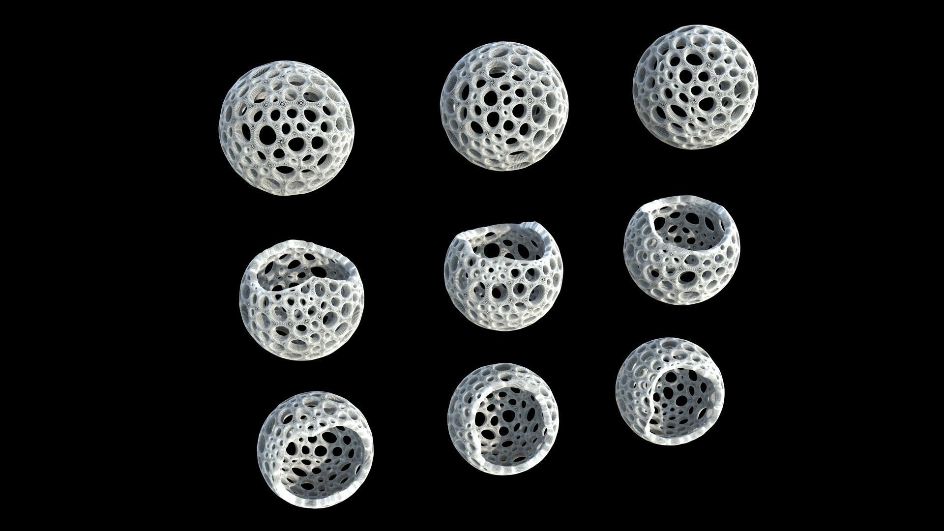Sphere 3D print Model group of silver rings Free 3D print model_2