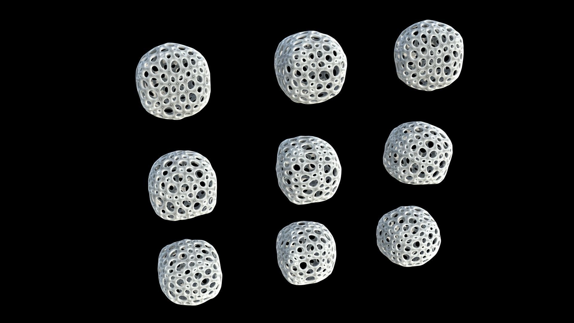 Sphere 3D print Model group of silver rings Free 3D print model_4