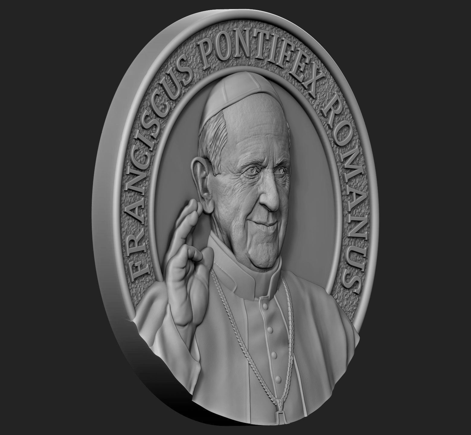 Pope Francis Medallion v1 3D print model_5