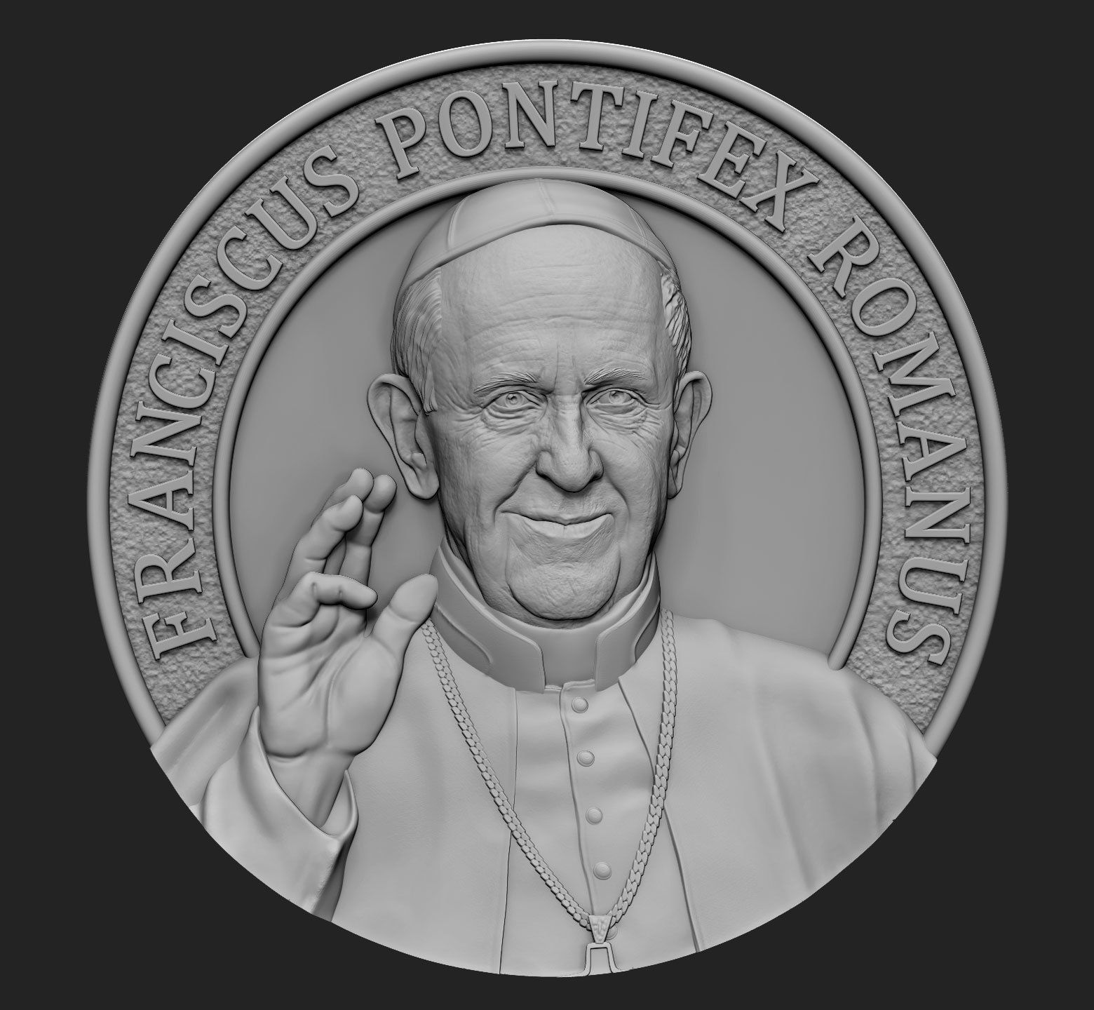 Pope Francis Medallion v1 3D print model_6