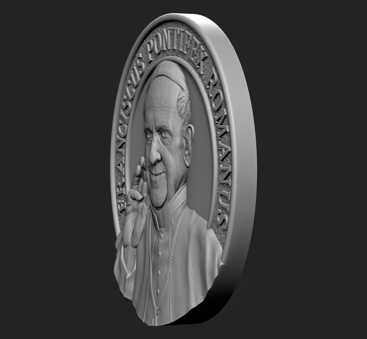 Pope Francis Medallion v1 3D print model_1