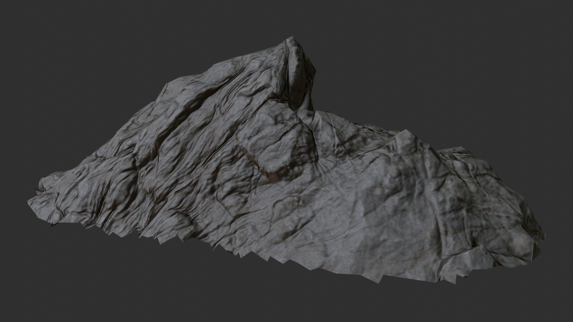 Rock Ground 01 - Black Volcanic Low-poly 3D model_3